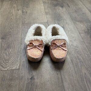 Cat & Jack Pink Glitter Kids Slippers